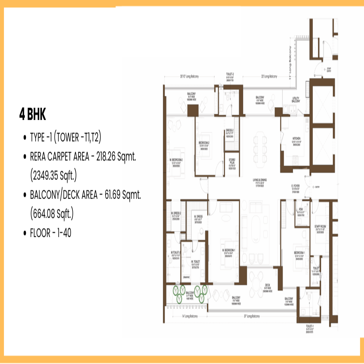 Birla Arika 3 BHK Floor Plan Type II